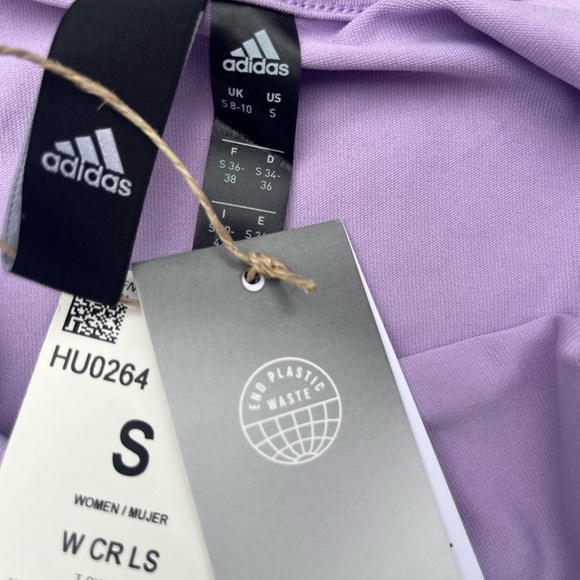 Adidas Crop Light Purple Long Sleeve Top Size Small NWT - Picture 5 of 8